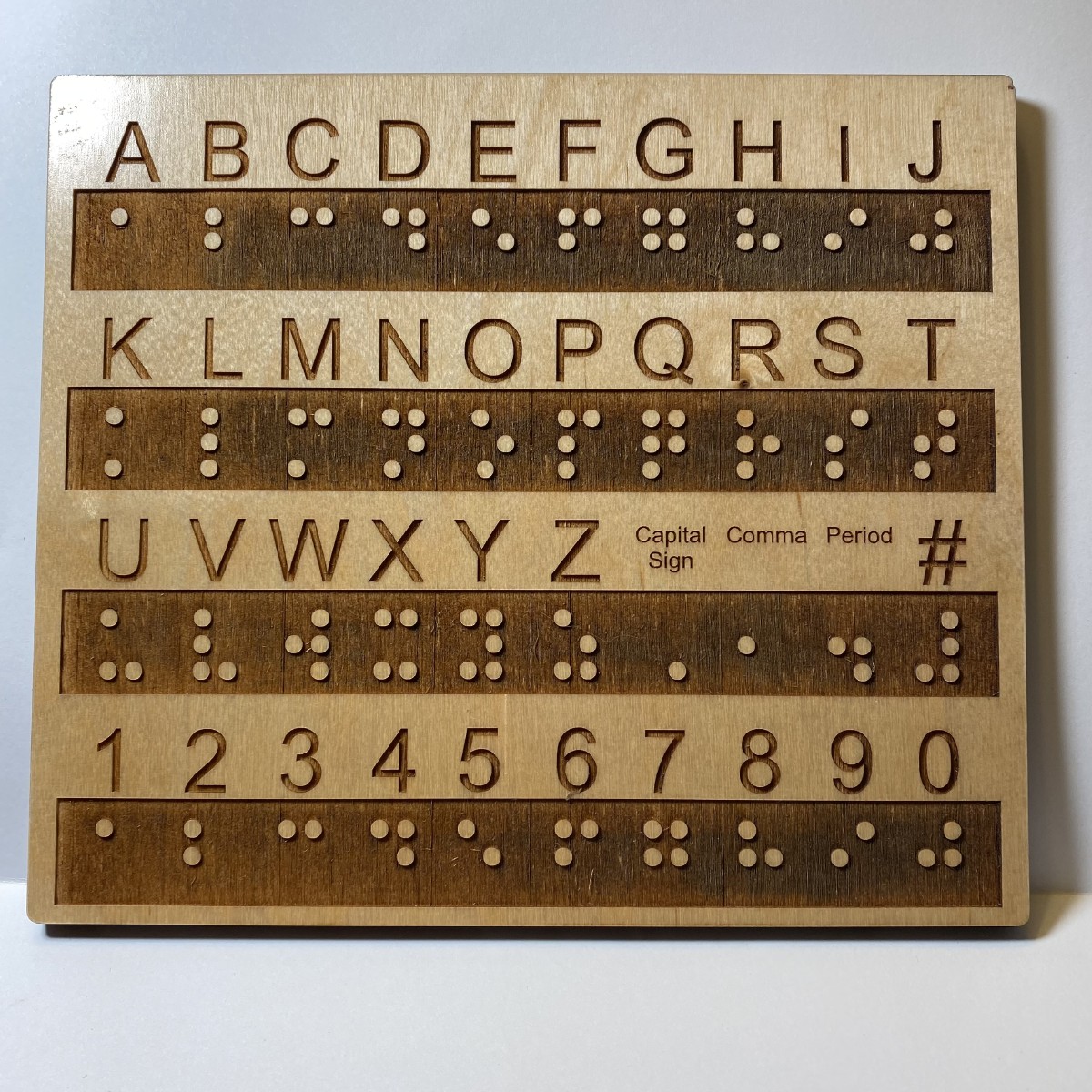 Picture picture of our Braille Alphabet Board