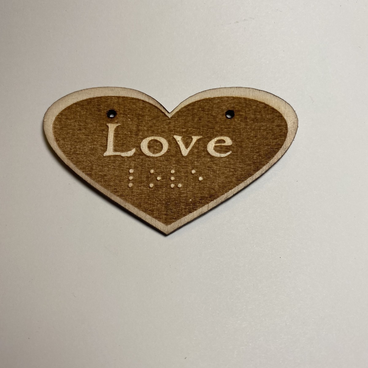 Picture picture of our Wooden Braille Charm