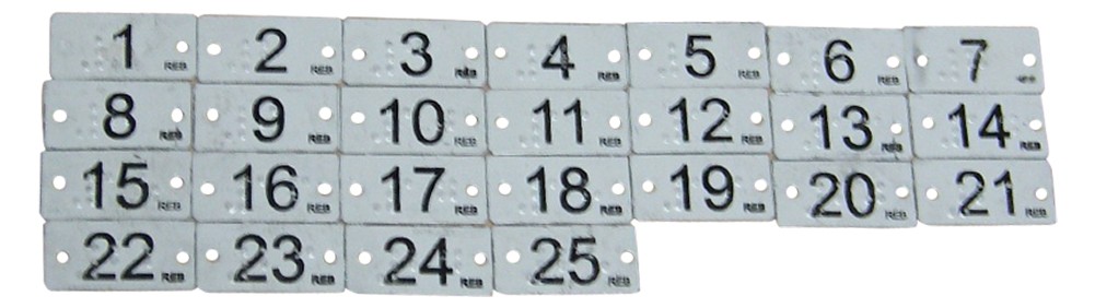 Picture picture of our Braille Clothing Tags, Numbers