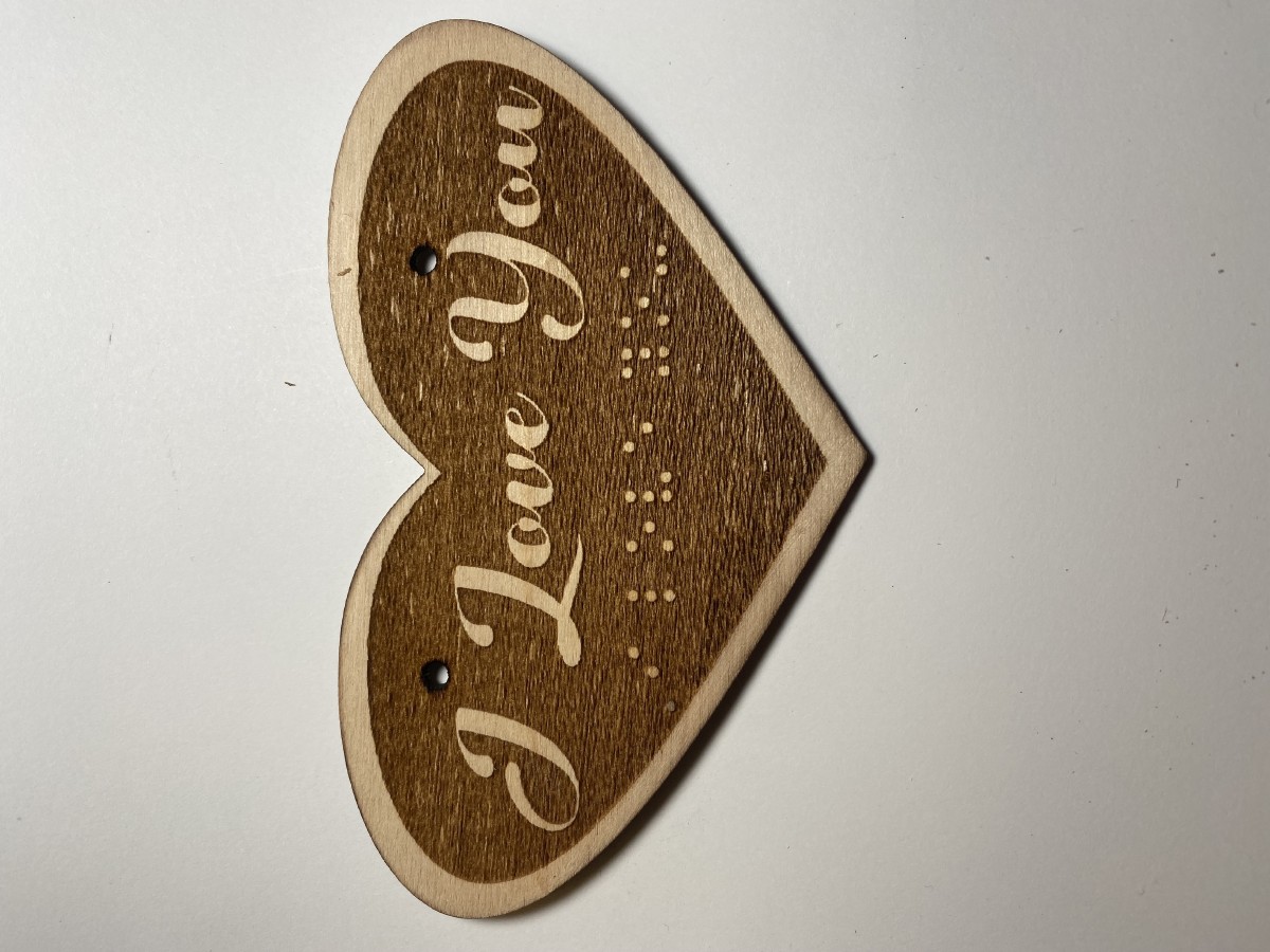 Picture picture of our Braille Heart Plaque
