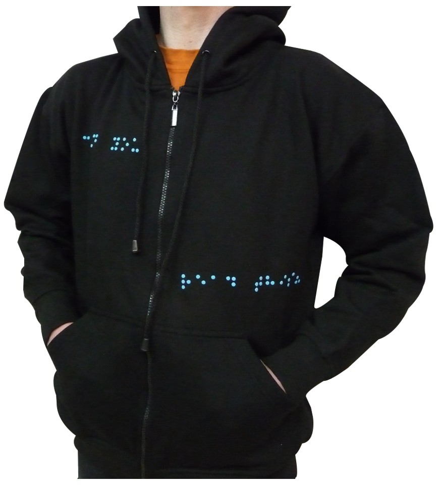 Picture picture of our Braille Hoodie, Can You Read This