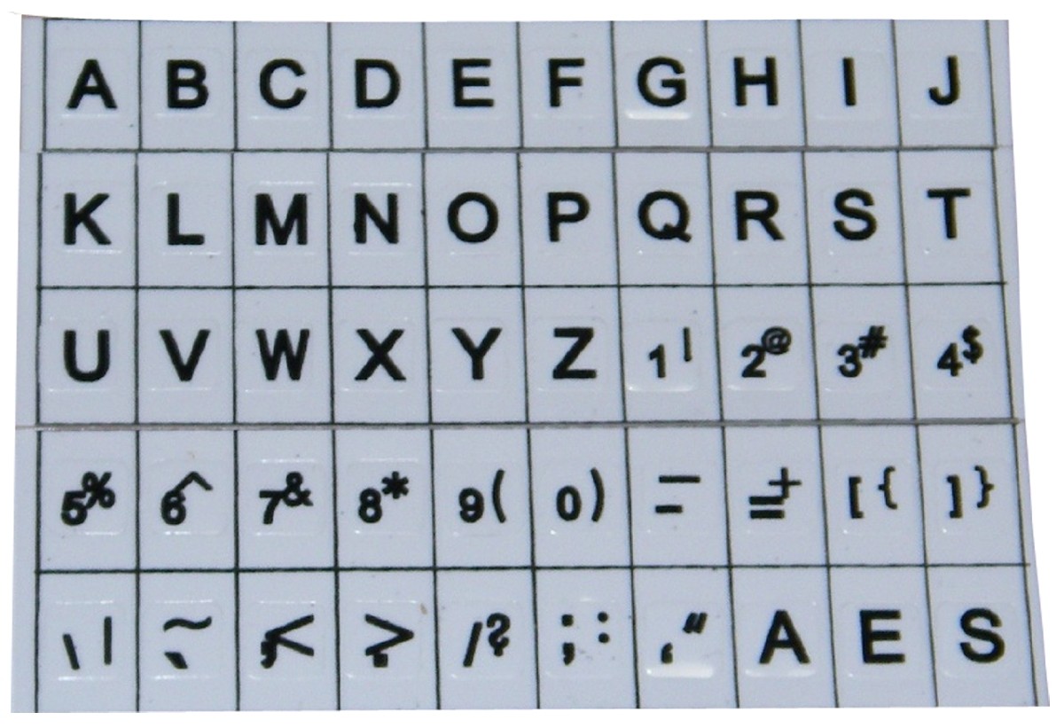 Picture picture of our Large Print Keyboard Stickers