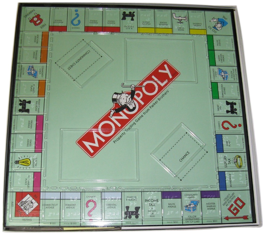 Picture picture of our Braille Monopoly