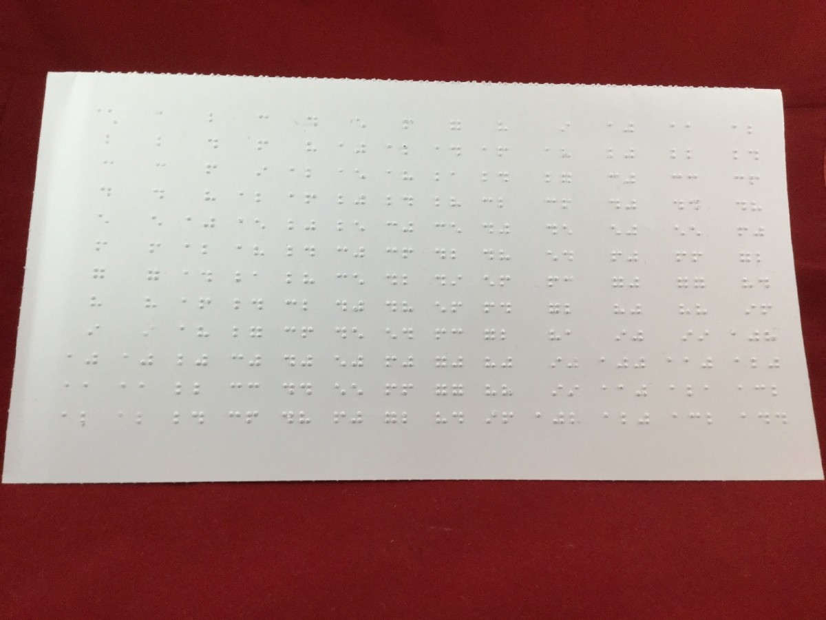 Picture picture of our Braille Times Table