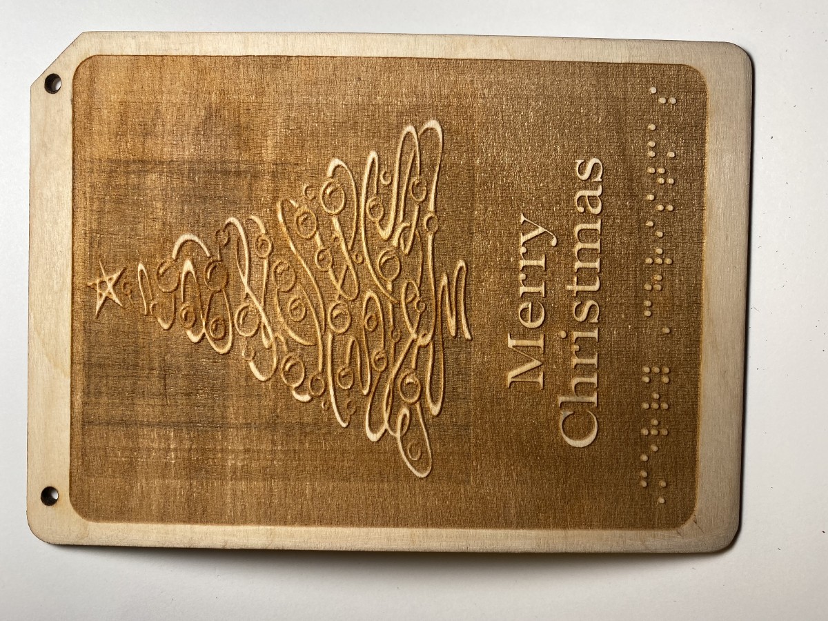 Picture picture of our Braille Wall Plaque, Merry Christmas