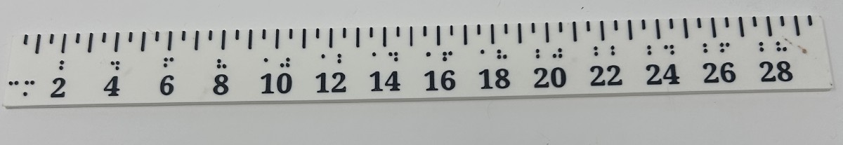 Picture picture of our Braille Ruler, 30 Centimeters
