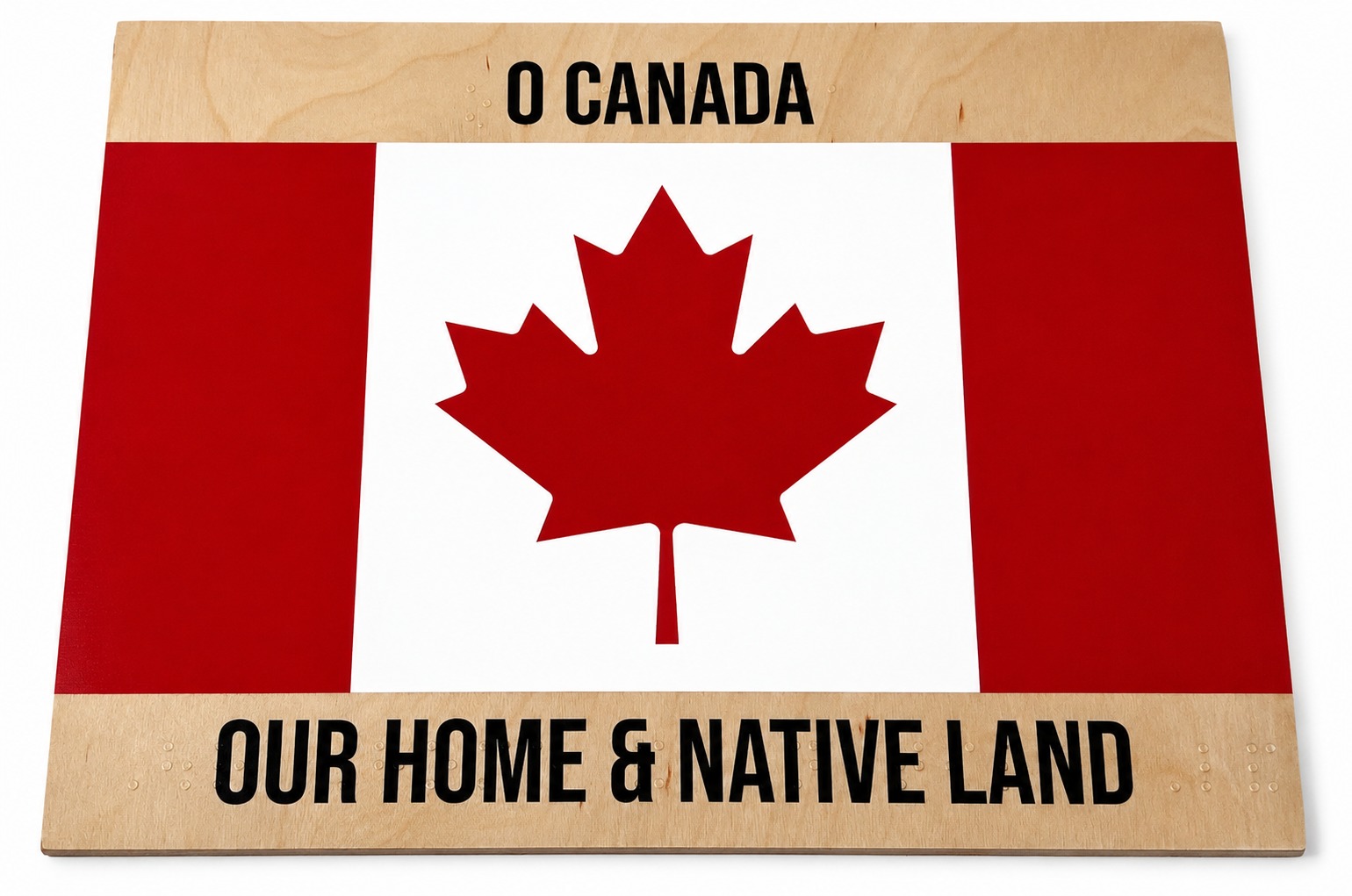 Picture picture of our Tactile Canadian Flag with Braille