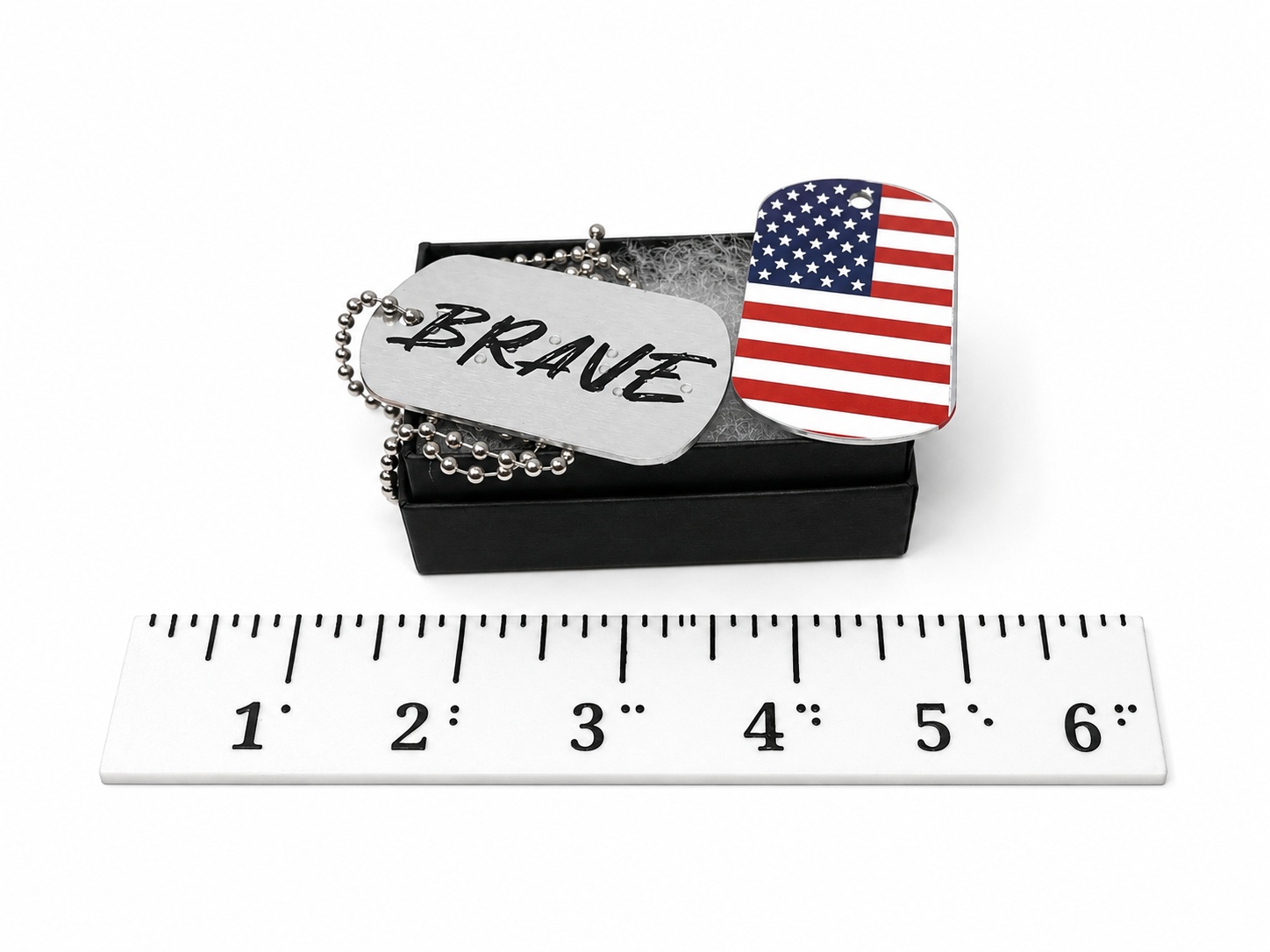 Different picture of our Braille Dog Tag Necklace