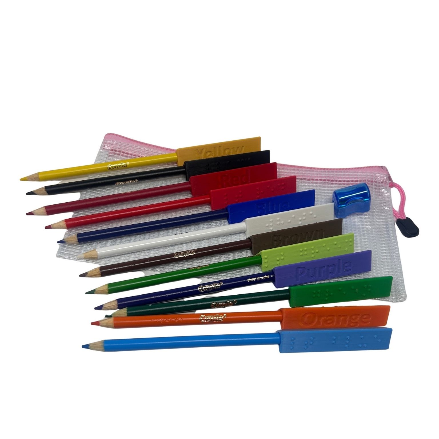 Picture picture of our Braille Colored Pencil Toppers