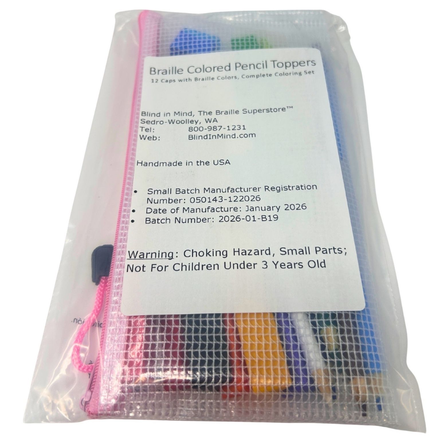 Different picture of our Braille Colored Pencil Toppers