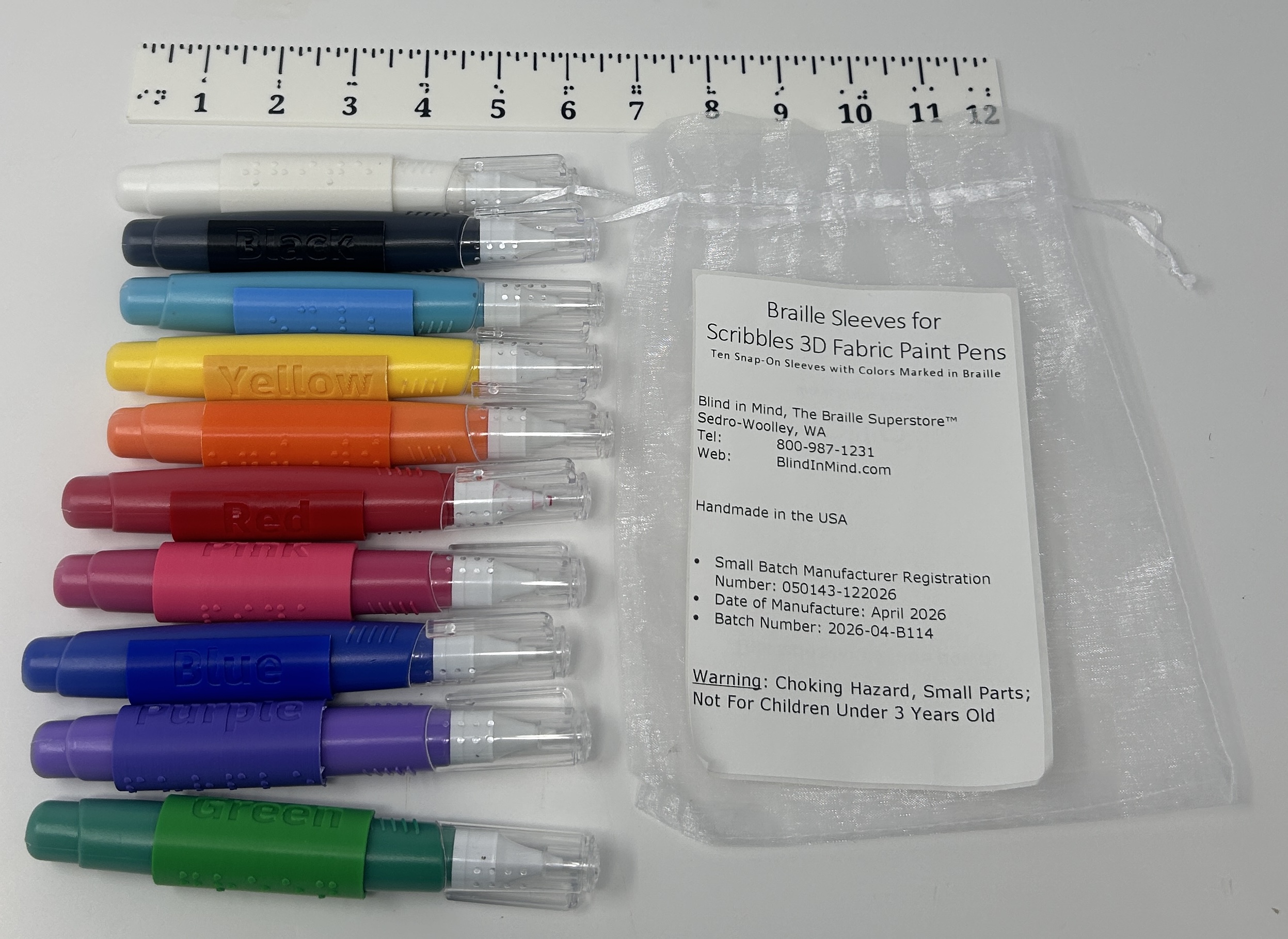 Different picture of our Braille Sleeves for 3D Paint Pens